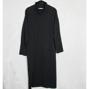 Emerson Fry Dress Womens Small Turtleneck Long Sleeve Black Minimalist Comfort
